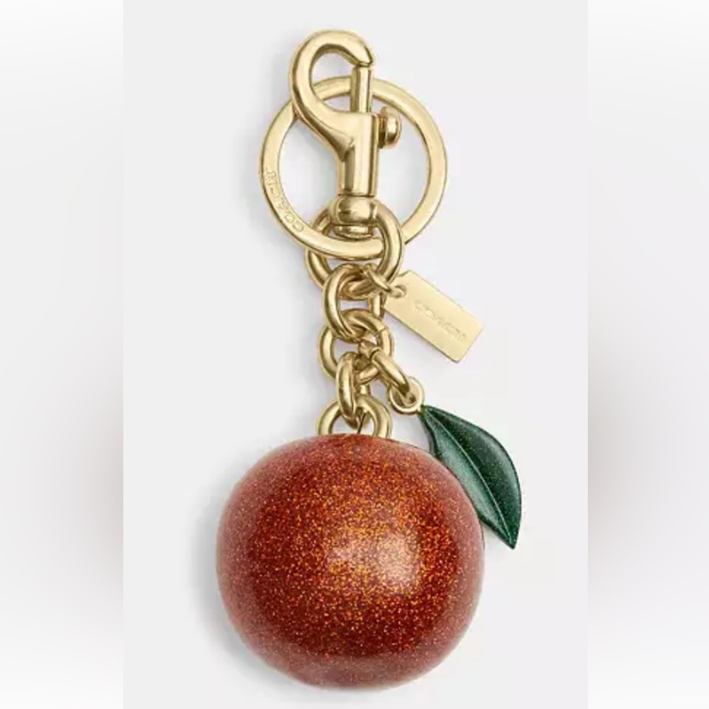 🍊🍊🍊Coach Sparkling Orange Fruit Keychain Bag charm 🍊🍊🍊 NWT 🍊🍊🍊 - Picture 13 of 16